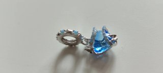 Charm Plata 925 forma Corazón circonitas azules