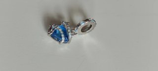 Charm Plata 925 forma Corazón circonitas azules