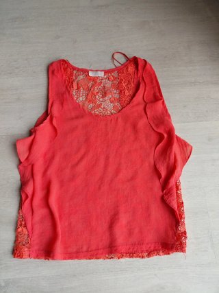 Blusa Zara encaje coral
