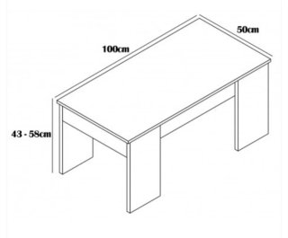 Mesa de centro elevable estilo nórdico (Acabado ro