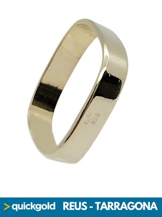 035-1033 ANILLO ORO 18K LISO CUADRADO T12