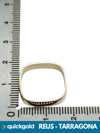 035-1033 ANILLO ORO 18K LISO CUADRADO T12