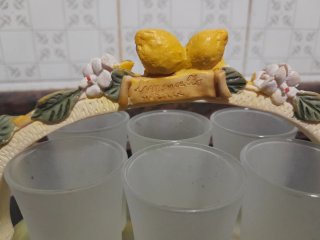 6 chupitos vintage bandeja