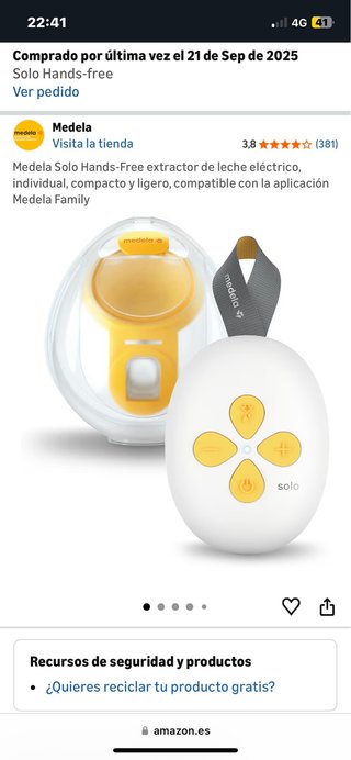 Sacaleches Medela Solo Hands-Free