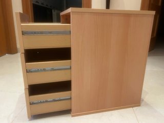 Cajonera triple madera y metal