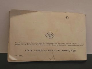 Agfa Isolette II custodia pelle e istruzioni