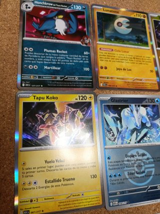Lote de cartas Pokémon: Honchkrow, Lunatone, Tapu