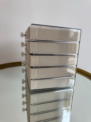 Joyero terciopelo 5 cajones beige