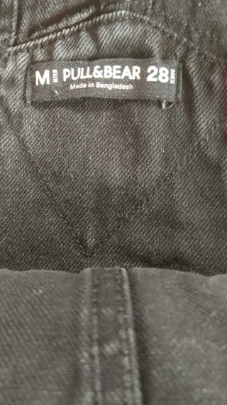 Peto vaquero corto negro lavado Pull & Bear