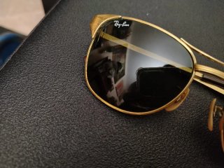 Ray-Ban Signet Vintage Occhiali da Sole Oro Nero