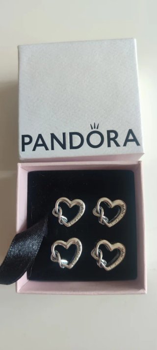 Pandora Lote 4 charms Pandora corazón plata 925