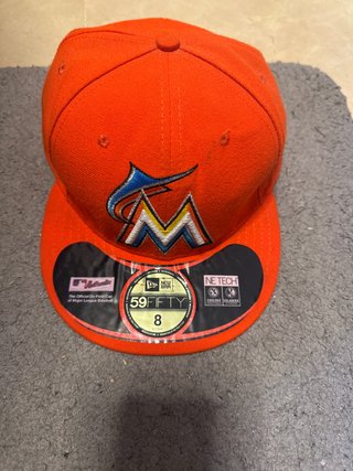 Gorra New Era 59FIFTY Marlins Naranja Talla 8