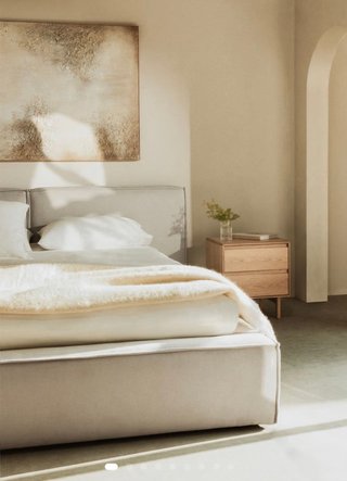 Letto LUNARI bianco tessuto - NUOVO