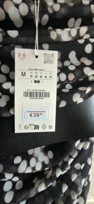 Vestido Zara fruncido con cinturón Talla M