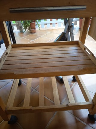 Mesa auxiliar cocina extensible madera con ruedas