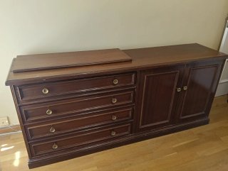 Cómoda Aparador Madera 100% 4 Cajones 2 Puertas
