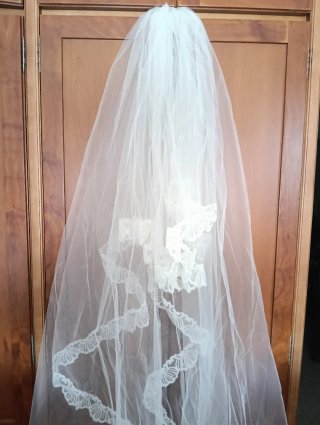 Velo de Novia Marfil con Encaje