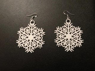 Pendientes Copo Nieve Navidad Blancos