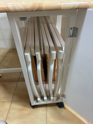 Mesa plegable madera y 4 sillas