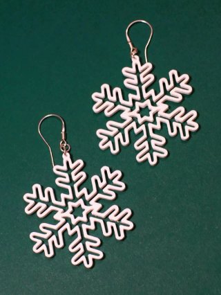 Pendientes Copo Nieve Navidad Blancos