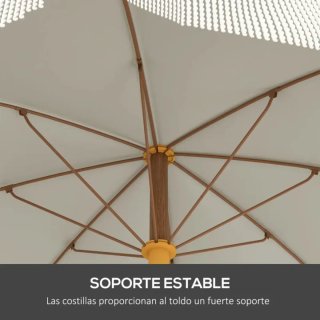 Ombrellone da spiaggia in tessuto e legno
