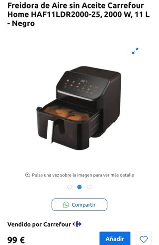 Freidora de aire 200°C