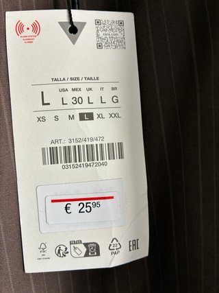 Pantalón Zara Rayas Marrón Talla L