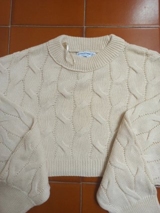 Jersey beige trenzado talla única