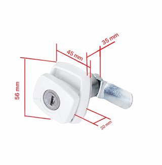 Cerradura FAP rectangular portón blanca