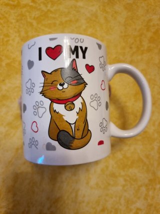 Set 3 tazze ceramica nuove con disegni