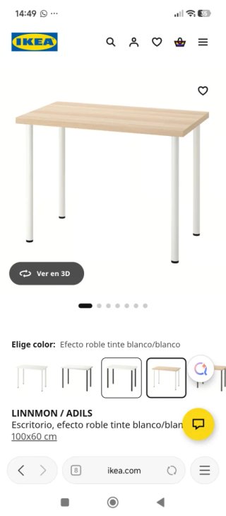Escritorio Ikea Madera y Metal