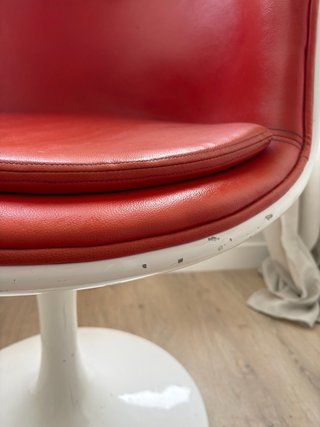 Silla Cognac Vintage Roja y Blanca años 60