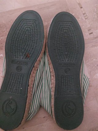 Zapatillas El Ganso Rayas Verde y Blanco