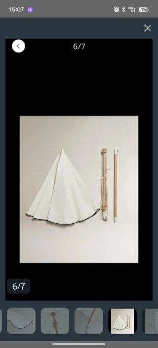Ombrellone Zara Home bianco e in legno