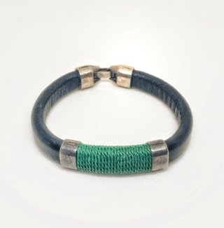 Pulsera de cuero unisex | Acero y cierre