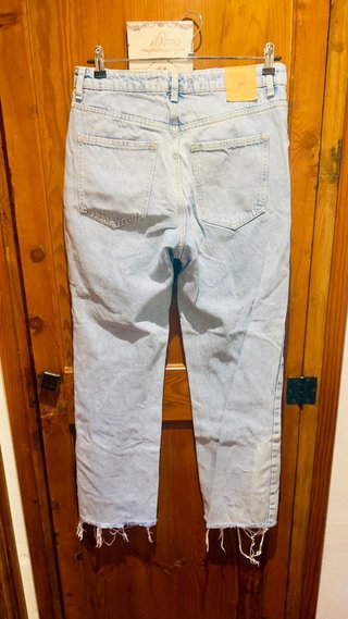 Pantalón Zara T-40 Azul Claro Desgastado