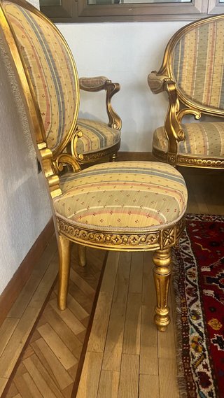 Salón Luis XVI: sofá, 2 sillones y 6 sillas