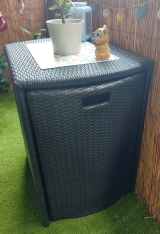 Conjunto mesa+dos sillas ratán trenzado