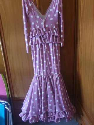 Vestido Flamenco Lunares Rosa