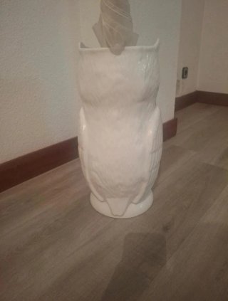 Paragüero Búho Cerámica Blanca