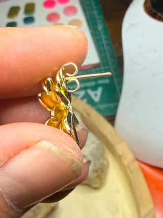 Pendientes Flor Dorados 3D