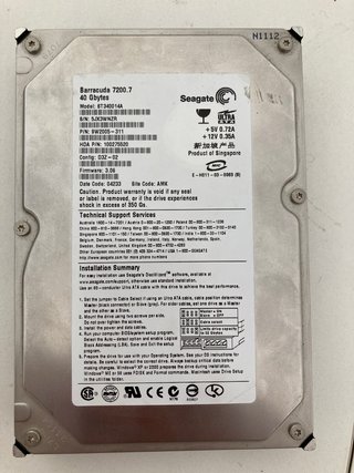 Disco Duro IDE 40GB con OS 10.4 y OS 9