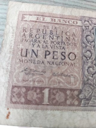 1 Peso Argentino - Billete Histórico