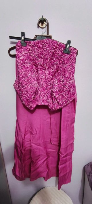 Vestido fiesta rosa y morado