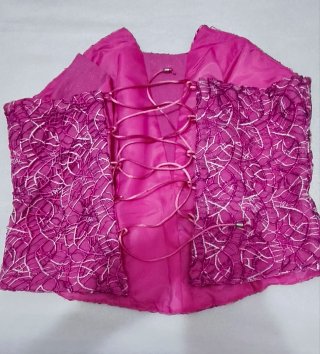 Vestido fiesta rosa y morado