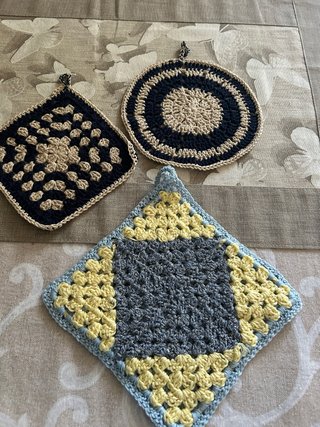 3 presine uncinetto fatte a mano
