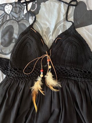 Vestido largo vintage negro