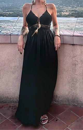 Vestido largo vintage negro