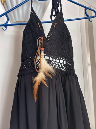 Vestido largo vintage negro