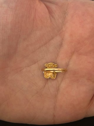 Anillo Tous Oro 18k Oso y Flor